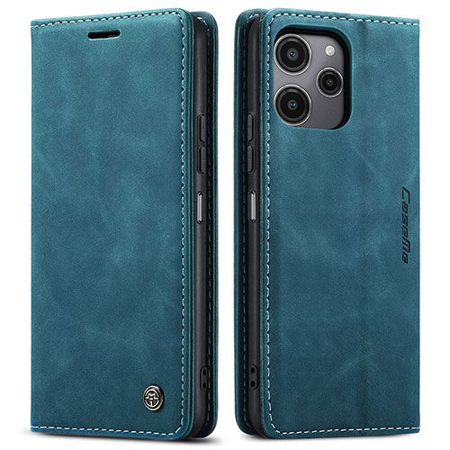 Leather Case Stands Flip Cover Holder C01S for Xiaomi Poco M6 Pro 5G Blue