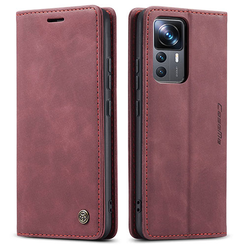 Leather Case Stands Flip Cover Holder C01S for Xiaomi Redmi K50 Ultra 5G Red Wine