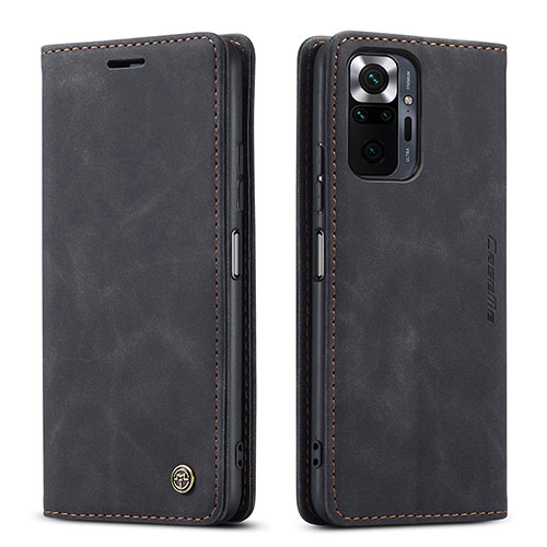 Leather Case Stands Flip Cover Holder C01S for Xiaomi Redmi Note 10 Pro Max Black