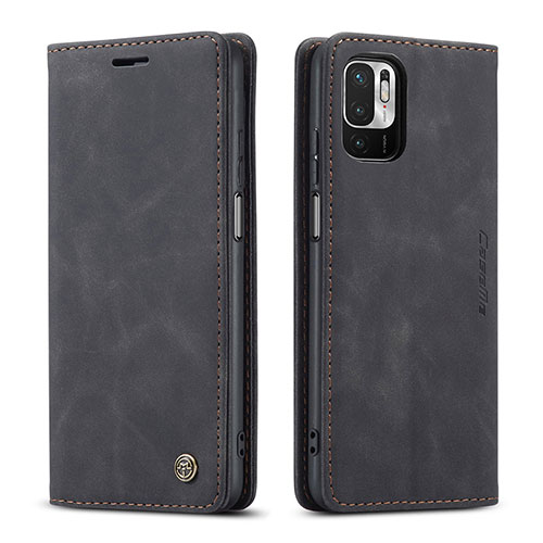 Leather Case Stands Flip Cover Holder C01S for Xiaomi Redmi Note 11 SE 5G Black