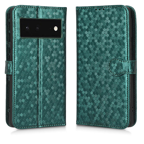 Leather Case Stands Flip Cover Holder C01X for Google Pixel 6 5G Green