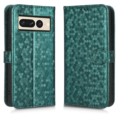 Leather Case Stands Flip Cover Holder C01X for Google Pixel 7 Pro 5G Green