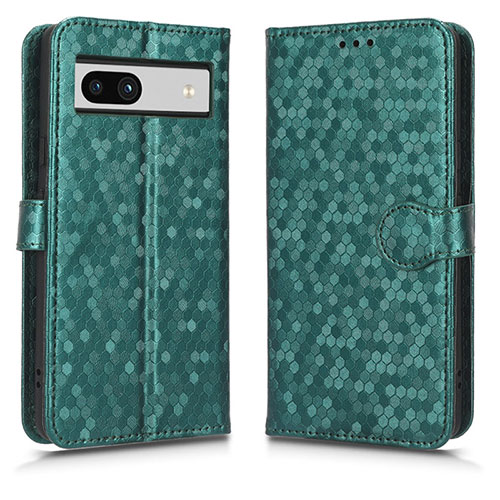 Leather Case Stands Flip Cover Holder C01X for Google Pixel 7a 5G Green
