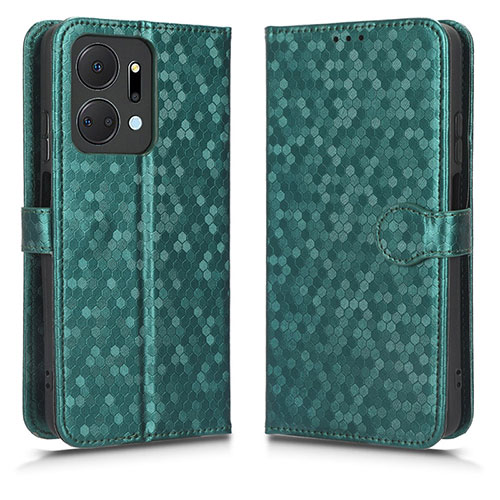 Leather Case Stands Flip Cover Holder C01X for Huawei Honor X7a Green