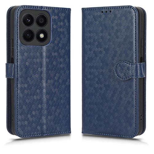 Leather Case Stands Flip Cover Holder C01X for Huawei Honor X8a 4G Blue