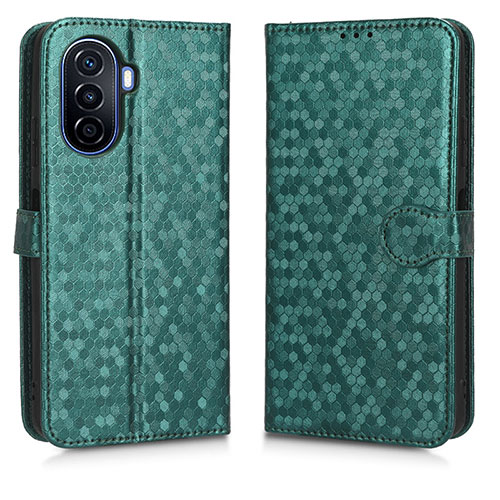 Leather Case Stands Flip Cover Holder C01X for Huawei Nova Y70 Plus Green