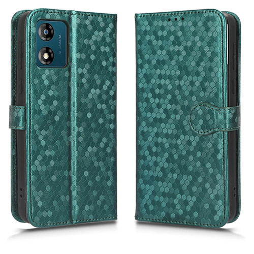 Leather Case Stands Flip Cover Holder C01X for Motorola Moto E13 Green