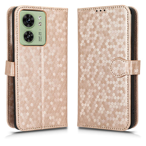 Leather Case Stands Flip Cover Holder C01X for Motorola Moto Edge (2023) 5G Gold