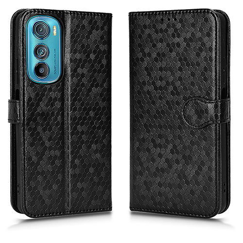 Leather Case Stands Flip Cover Holder C01X for Motorola Moto Edge 30 5G Black