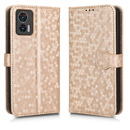 Leather Case Stands Flip Cover Holder C01X for Motorola Moto Edge 30 Lite 5G Gold