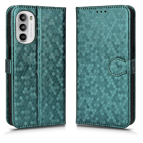 Leather Case Stands Flip Cover Holder C01X for Motorola Moto G71s 5G Green