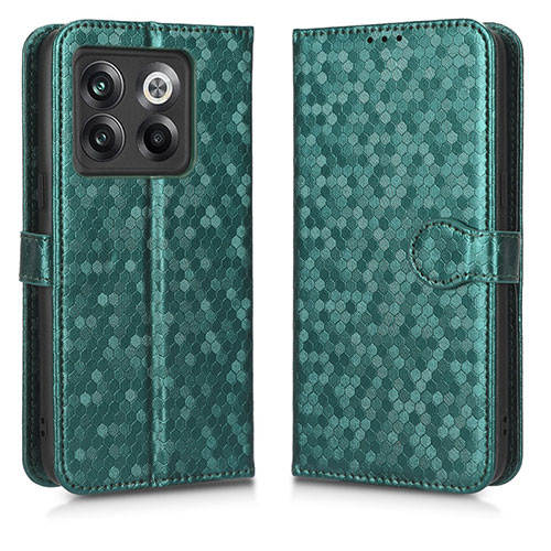 Leather Case Stands Flip Cover Holder C01X for OnePlus 10T 5G Green