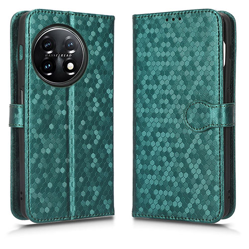 Leather Case Stands Flip Cover Holder C01X for OnePlus Ace 2 5G Green