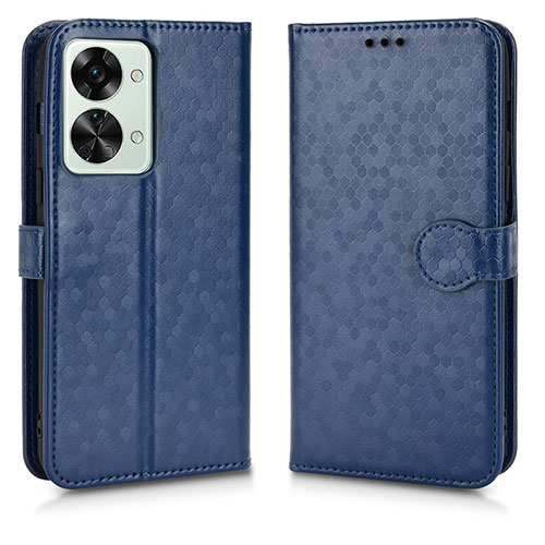 Leather Case Stands Flip Cover Holder C01X for OnePlus Nord 2T 5G Blue