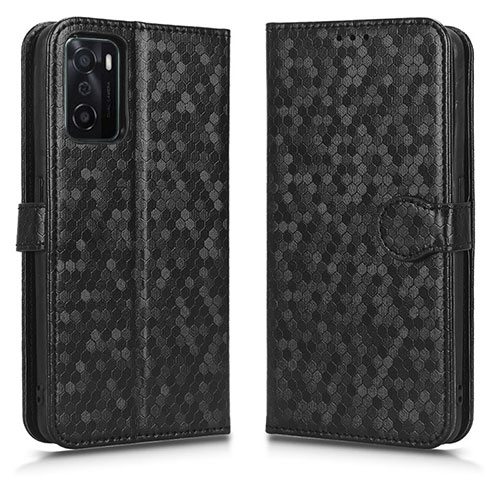 Leather Case Stands Flip Cover Holder C01X for Oppo A55S 5G Black