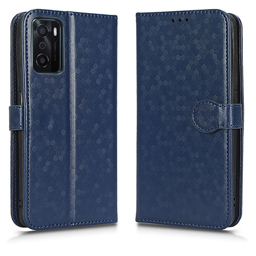 Leather Case Stands Flip Cover Holder C01X for Oppo A55S 5G Blue