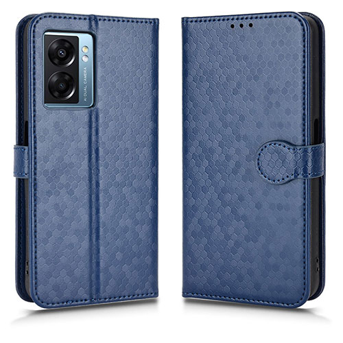 Leather Case Stands Flip Cover Holder C01X for Oppo A56S 5G Blue