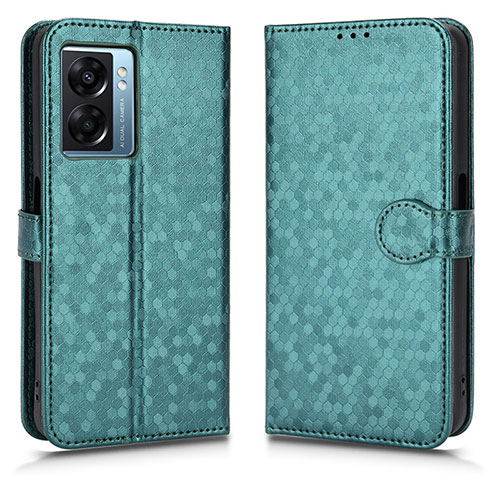 Leather Case Stands Flip Cover Holder C01X for Oppo A57 5G Green