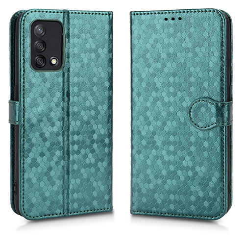 Leather Case Stands Flip Cover Holder C01X for Oppo A74 4G Green