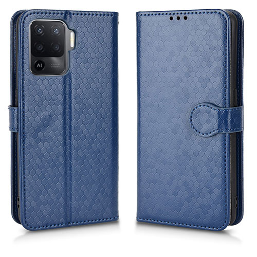 Leather Case Stands Flip Cover Holder C01X for Oppo A94 5G Blue