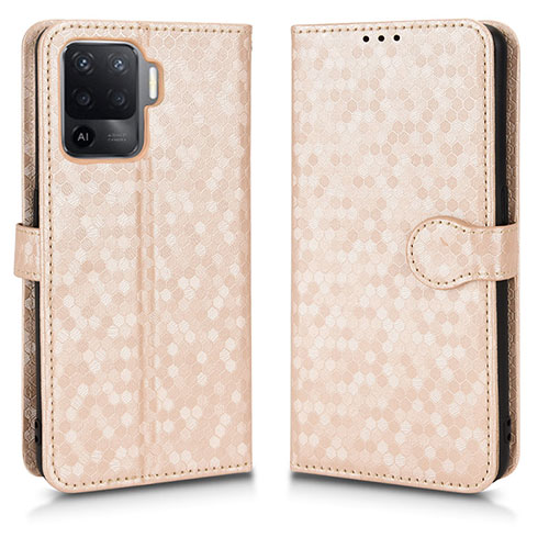 Leather Case Stands Flip Cover Holder C01X for Oppo A94 5G Gold