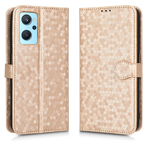 Leather Case Stands Flip Cover Holder C01X for Oppo A96 4G Gold