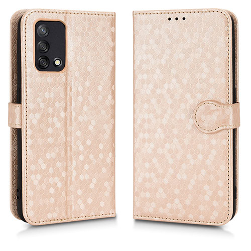 Leather Case Stands Flip Cover Holder C01X for Oppo F19s Gold