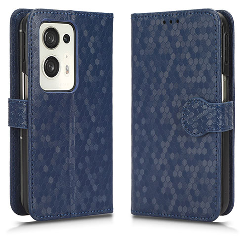 Leather Case Stands Flip Cover Holder C01X for Oppo Find N2 5G Blue