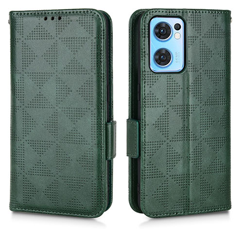 Leather Case Stands Flip Cover Holder C01X for Oppo Find X5 Lite 5G Green