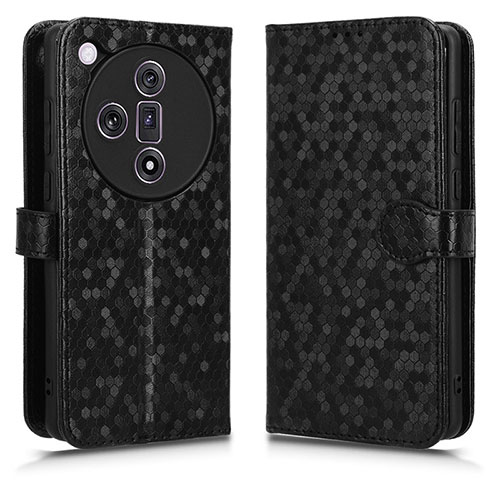 Leather Case Stands Flip Cover Holder C01X for Oppo Find X7 5G Black