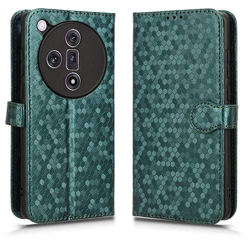 Leather Case Stands Flip Cover Holder C01X for Oppo Find X7 5G Green