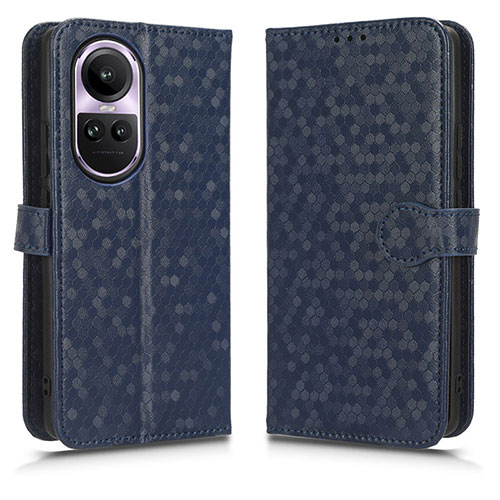 Leather Case Stands Flip Cover Holder C01X for Oppo Reno10 5G Blue