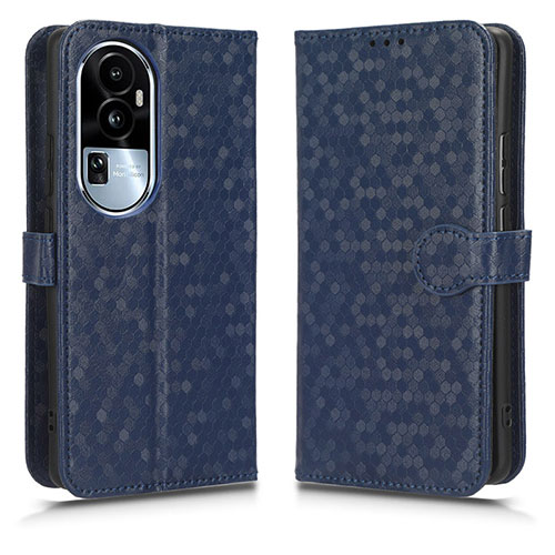 Leather Case Stands Flip Cover Holder C01X for Oppo Reno10 Pro+ Plus 5G Blue