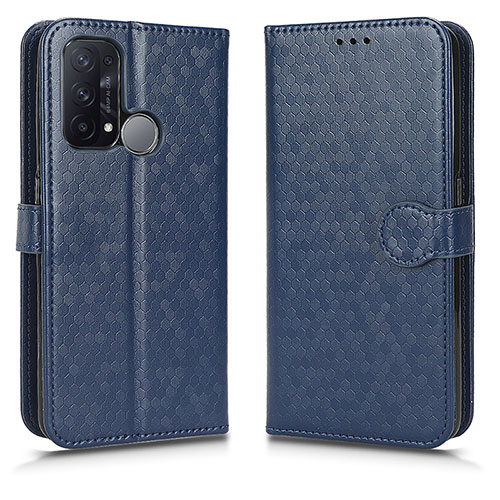 Leather Case Stands Flip Cover Holder C01X for Oppo Reno5 A Blue