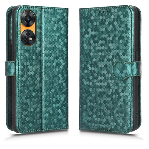 Leather Case Stands Flip Cover Holder C01X for Oppo Reno8 T 4G Green