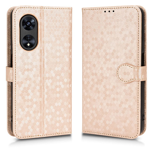 Leather Case Stands Flip Cover Holder C01X for Oppo Reno8 T 5G Gold