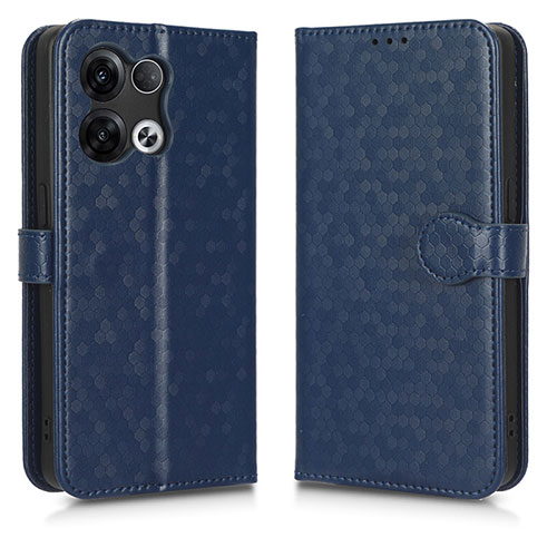 Leather Case Stands Flip Cover Holder C01X for Oppo Reno9 Pro+ Plus 5G Blue