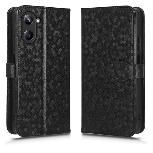 Leather Case Stands Flip Cover Holder C01X for Realme 10 Pro 5G Black