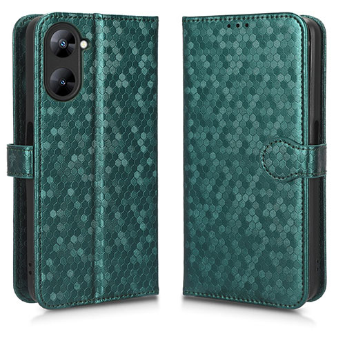 Leather Case Stands Flip Cover Holder C01X for Realme 10S 5G Green