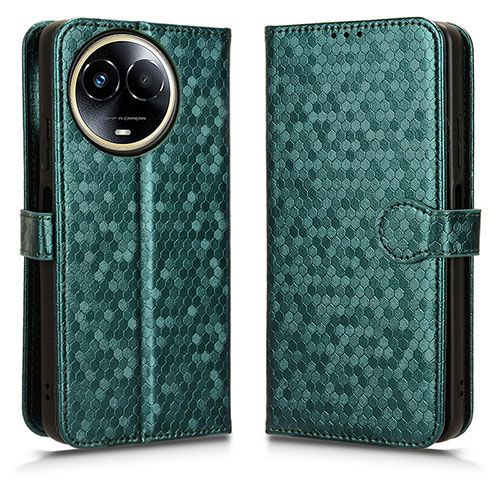 Leather Case Stands Flip Cover Holder C01X for Realme 11X 5G Green