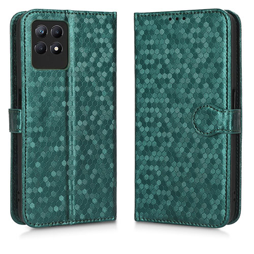 Leather Case Stands Flip Cover Holder C01X for Realme 8i Green