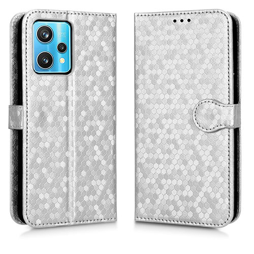 Leather Case Stands Flip Cover Holder C01X for Realme 9 4G Silver