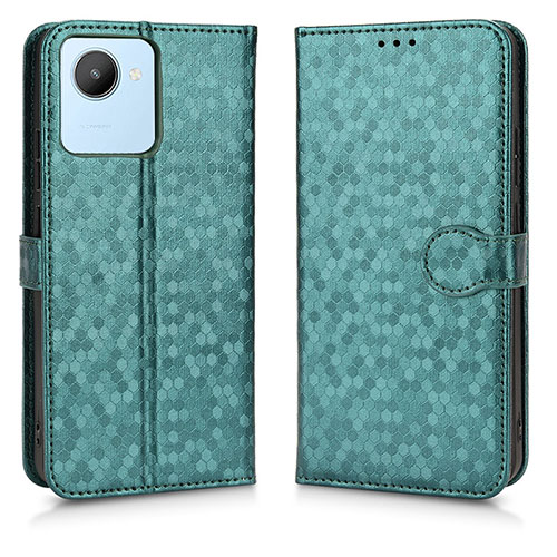 Leather Case Stands Flip Cover Holder C01X for Realme C30 Green