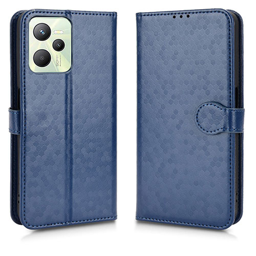 Leather Case Stands Flip Cover Holder C01X for Realme C35 Blue