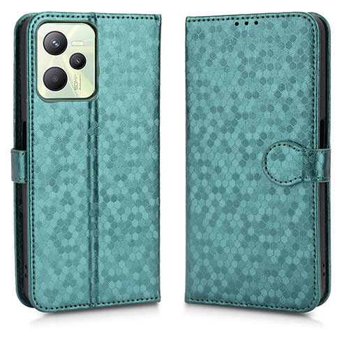 Leather Case Stands Flip Cover Holder C01X for Realme C35 Green