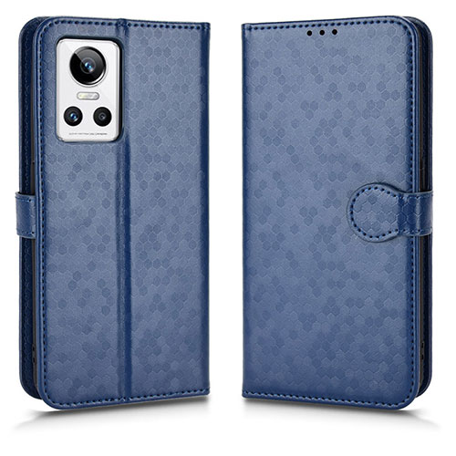 Leather Case Stands Flip Cover Holder C01X for Realme GT Neo3 5G Blue