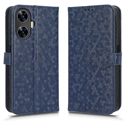 Leather Case Stands Flip Cover Holder C01X for Realme Narzo N55 Blue