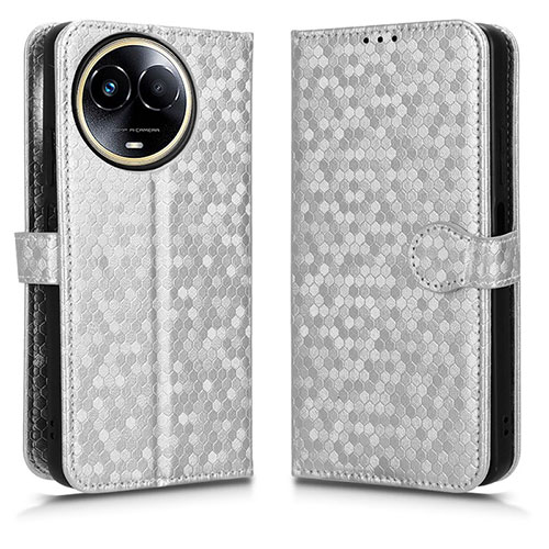 Leather Case Stands Flip Cover Holder C01X for Realme V50s 5G Silver