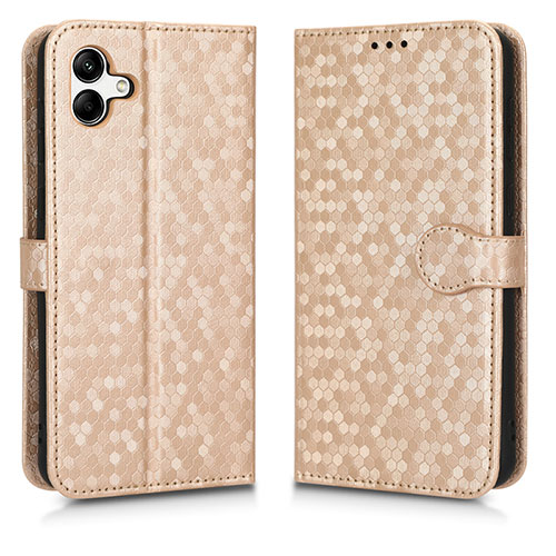 Leather Case Stands Flip Cover Holder C01X for Samsung Galaxy A04 4G Gold