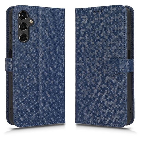 Leather Case Stands Flip Cover Holder C01X for Samsung Galaxy A14 4G Blue